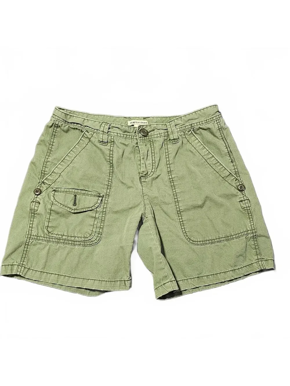 Polo Jeans Company Women's Cargo Shorts Size 8 Green Hampton Short Casual Y2K